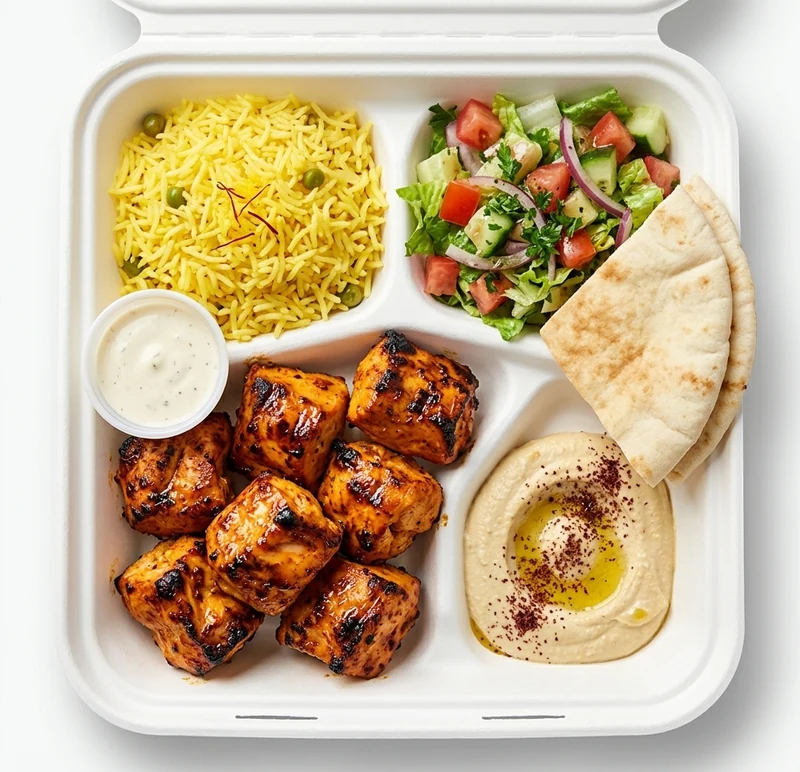 Chicken Tikka Plate at Mashawi Market & Grill, halal Iraqi grill on Memorial Drive, Calgary
